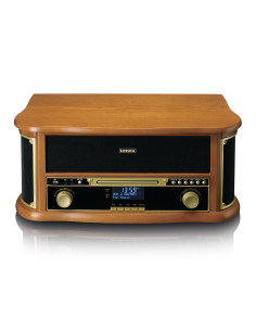 Lenco TCD-2571WD Tourne-disque rétro en bois avec Bluetooth®. radio DAB+/FM. encodage USB. lecteur CD. lecteur de cassettes et
