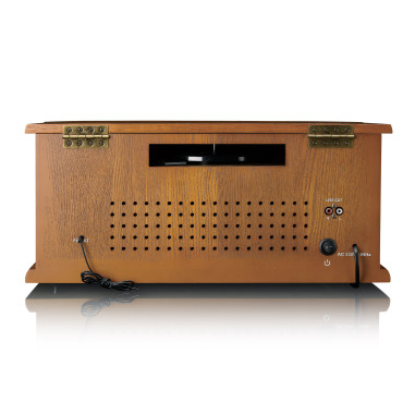Lenco TCD-2571WD Tourne-disque rétro en bois avec Bluetooth®. radio DAB+/FM. encodage USB. lecteur CD. lecteur de cassettes et