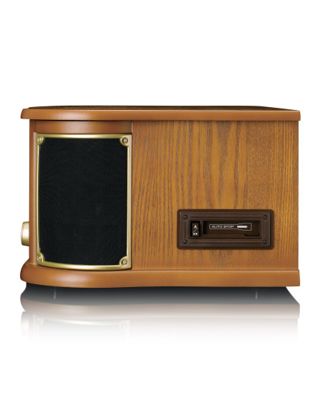 Lenco TCD-2571WD Tourne-disque rétro en bois avec Bluetooth®. radio DAB+/FM. encodage USB. lecteur CD. lecteur de cassettes et