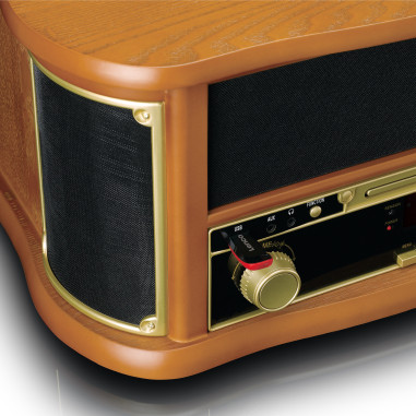 Lenco TCD-2571WD Tourne-disque rétro en bois avec Bluetooth®. radio DAB+/FM. encodage USB. lecteur CD. lecteur de cassettes et