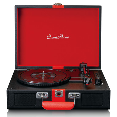 Lenco TT-110BKRD Lecteur de disques avec réception Bluetooth® et haut-parleurs intégrés Noir / Rouge