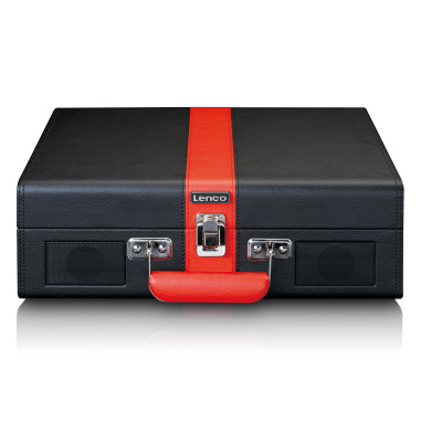 Lenco TT-110BKRD Lecteur de disques avec réception Bluetooth® et haut-parleurs intégrés Noir / Rouge
