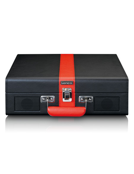 Lenco TT-110BKRD Lecteur de disques avec réception Bluetooth® et haut-parleurs intégrés Noir / Rouge
