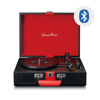 Lenco TT-110BKRD Lecteur de disques avec réception Bluetooth® et haut-parleurs intégrés Noir / Rouge
