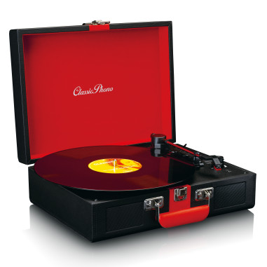 Lenco TT-110BKRD Lecteur de disques avec réception Bluetooth® et haut-parleurs intégrés Noir / Rouge