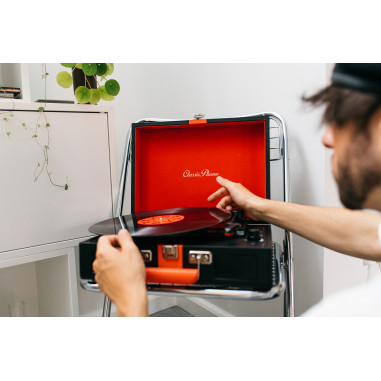 Lenco TT-110BKRD Lecteur de disques avec réception Bluetooth® et haut-parleurs intégrés Noir / Rouge