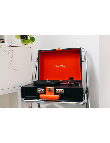 Lenco TT-110BKRD Lecteur de disques avec réception Bluetooth® et haut-parleurs intégrés Noir / Rouge