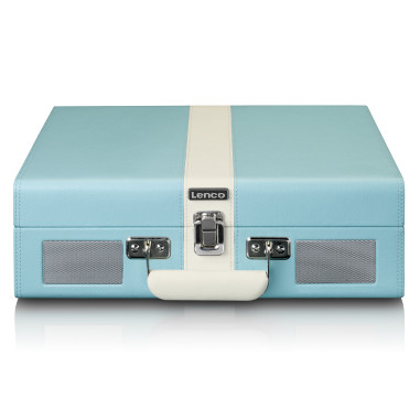 Lenco TT-110BUWH Lecteur de disques avec réception Bluetooth® et haut-parleurs intégrés Bleu / Blanc