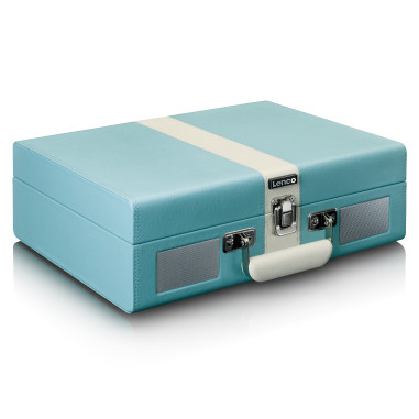 Lenco TT-110BUWH Lecteur de disques avec réception Bluetooth® et haut-parleurs intégrés Bleu / Blanc