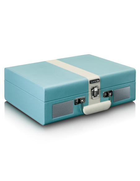 Lenco TT-110BUWH Lecteur de disques avec réception Bluetooth® et haut-parleurs intégrés Bleu / Blanc