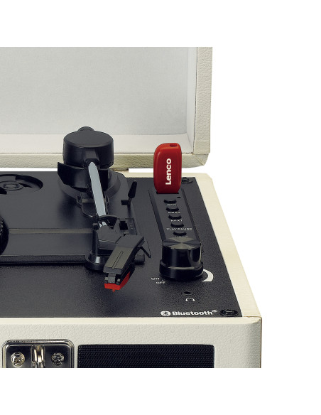 Lenco TT-115CR Lecteur de disques Bluetooth® avec haut-parleurs intégrés Cream