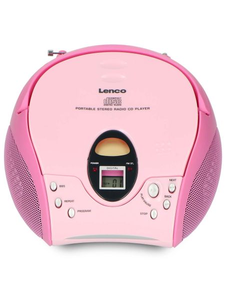 Lenco SCD-24 PINK Radio FM portable avec CD Rose