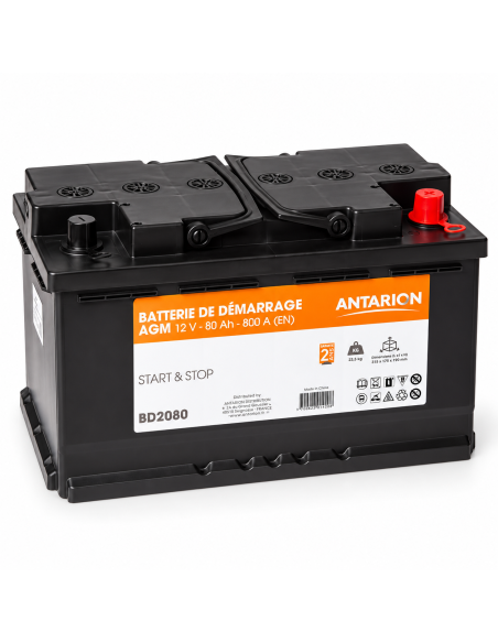 Batterie de démarrage AGM 80Ah ANTARION